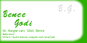 bence godi business card